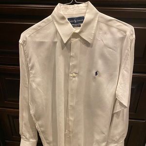 Ralph Lauren classic fit white linen LS shirt